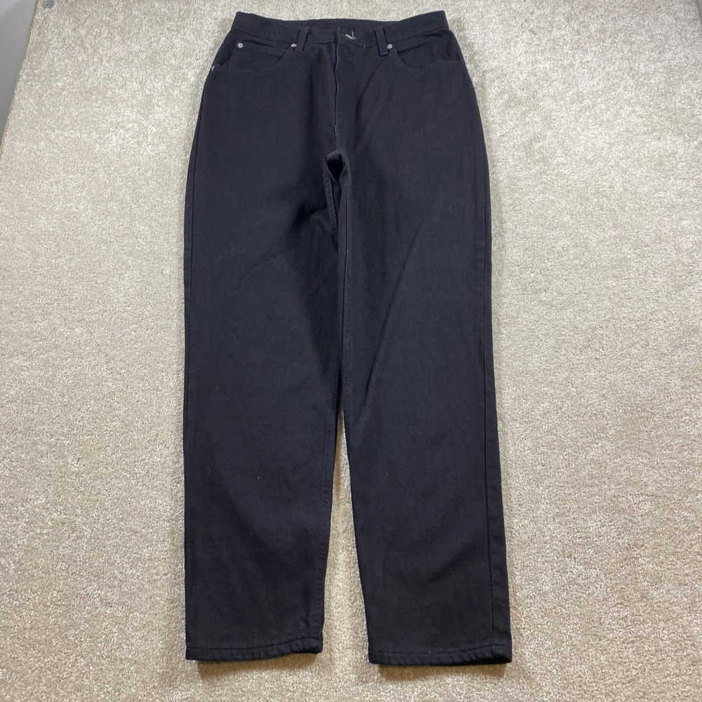 Lee 465 Jeans Womens 14 Black High Rise Straight Leg 100% Cotton Denim Vintage